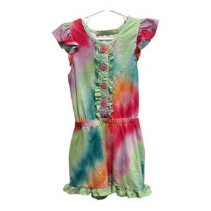 Millie Loves Lily Colorful Tie-Dye Ruffle Romper size 6